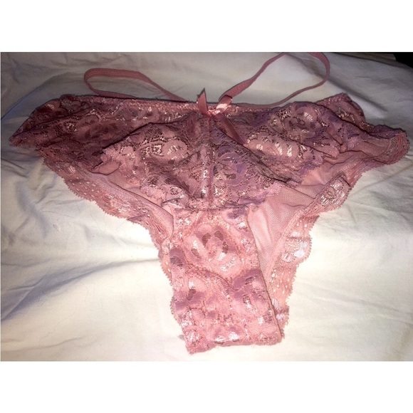 Blush Lace Panties, Sheer Backside and Bow, XS new - Picture 1 of 7
